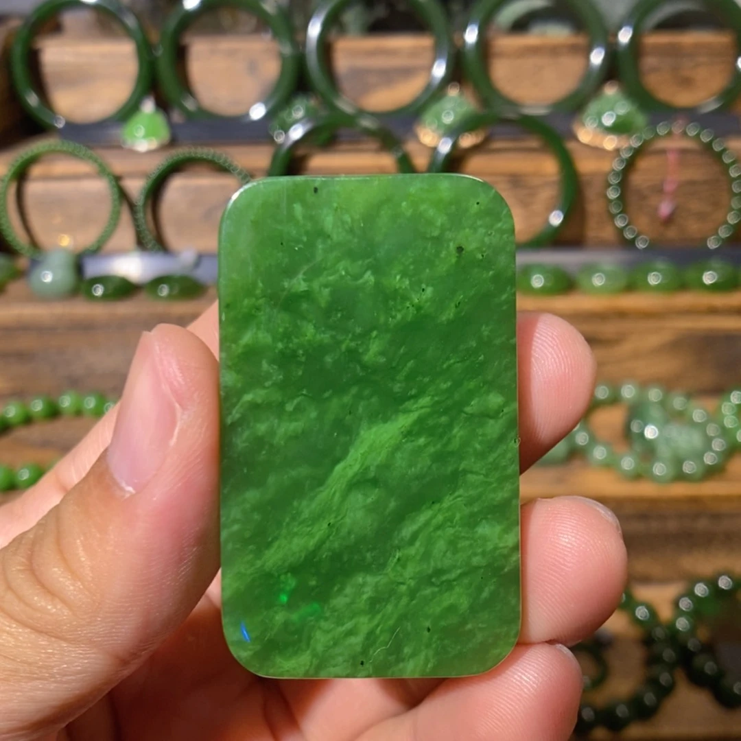 【闪购商品】吊坠(不含链)未镶嵌和田玉加拿大碧玉无事牌