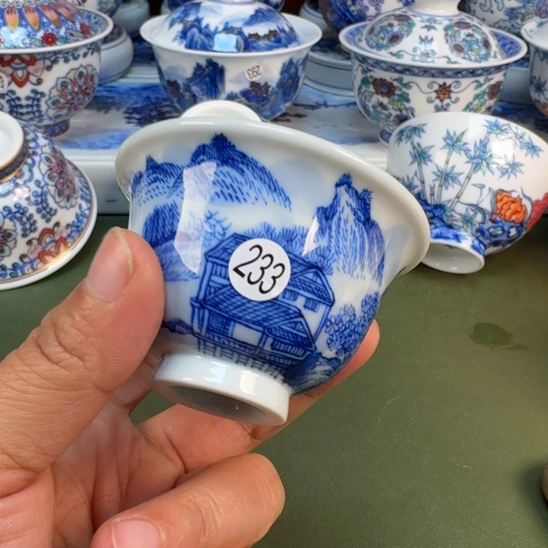 陶瓷景德镇纯手绘茶具圆圆233