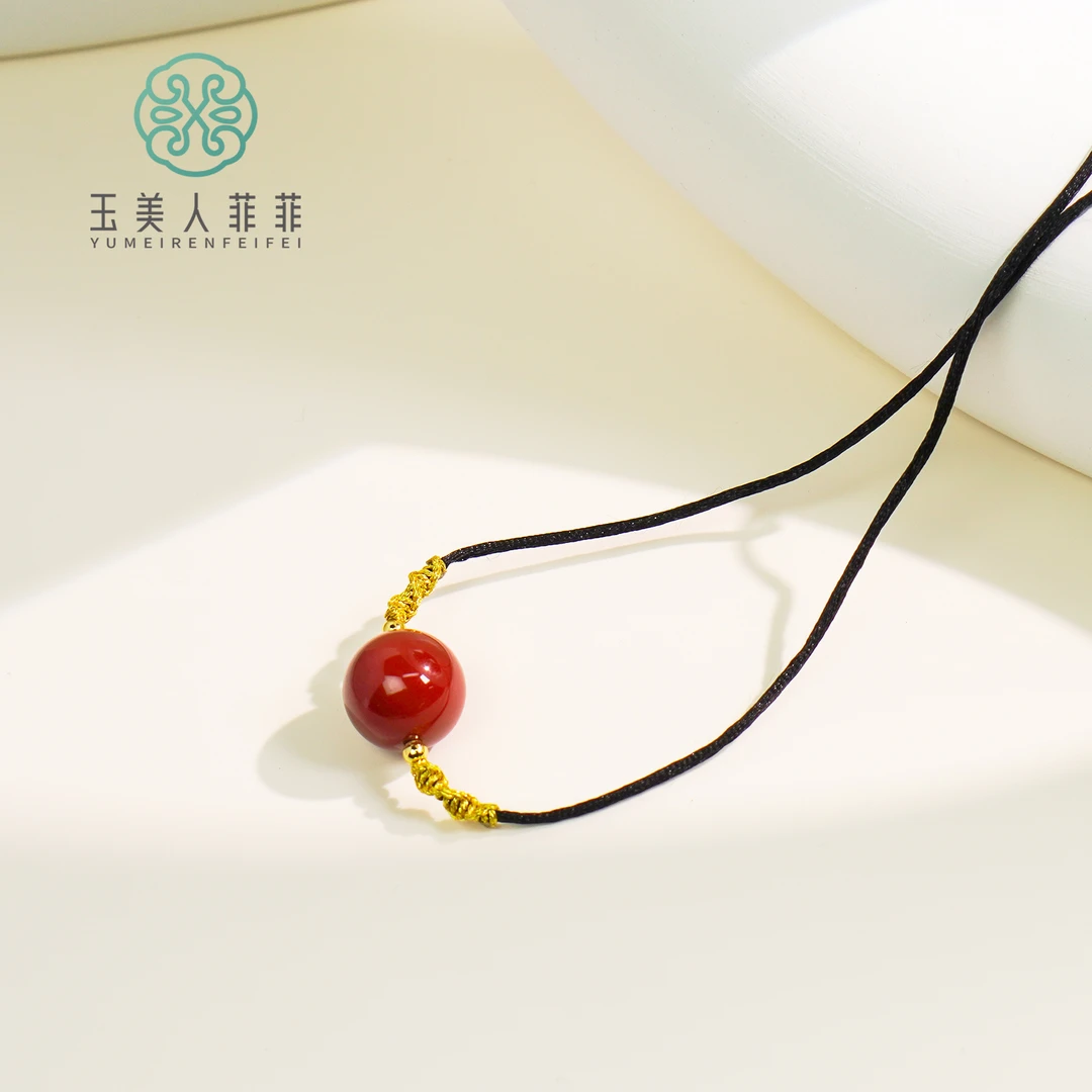 菲菲珠宝好~红玛瑙圆珠约14mm吊坠-赠绳
