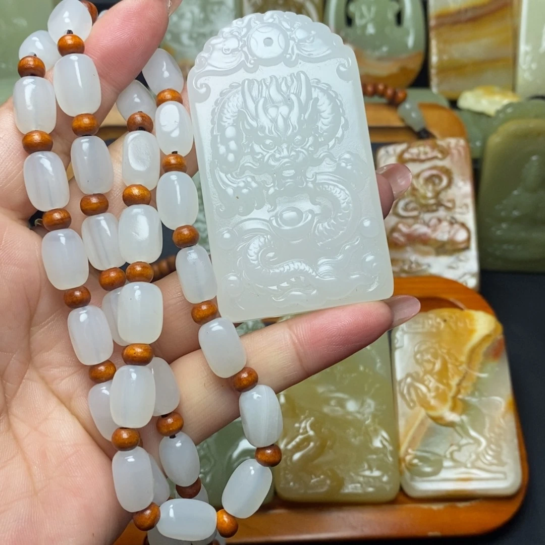 盆景石方解石生肖龙