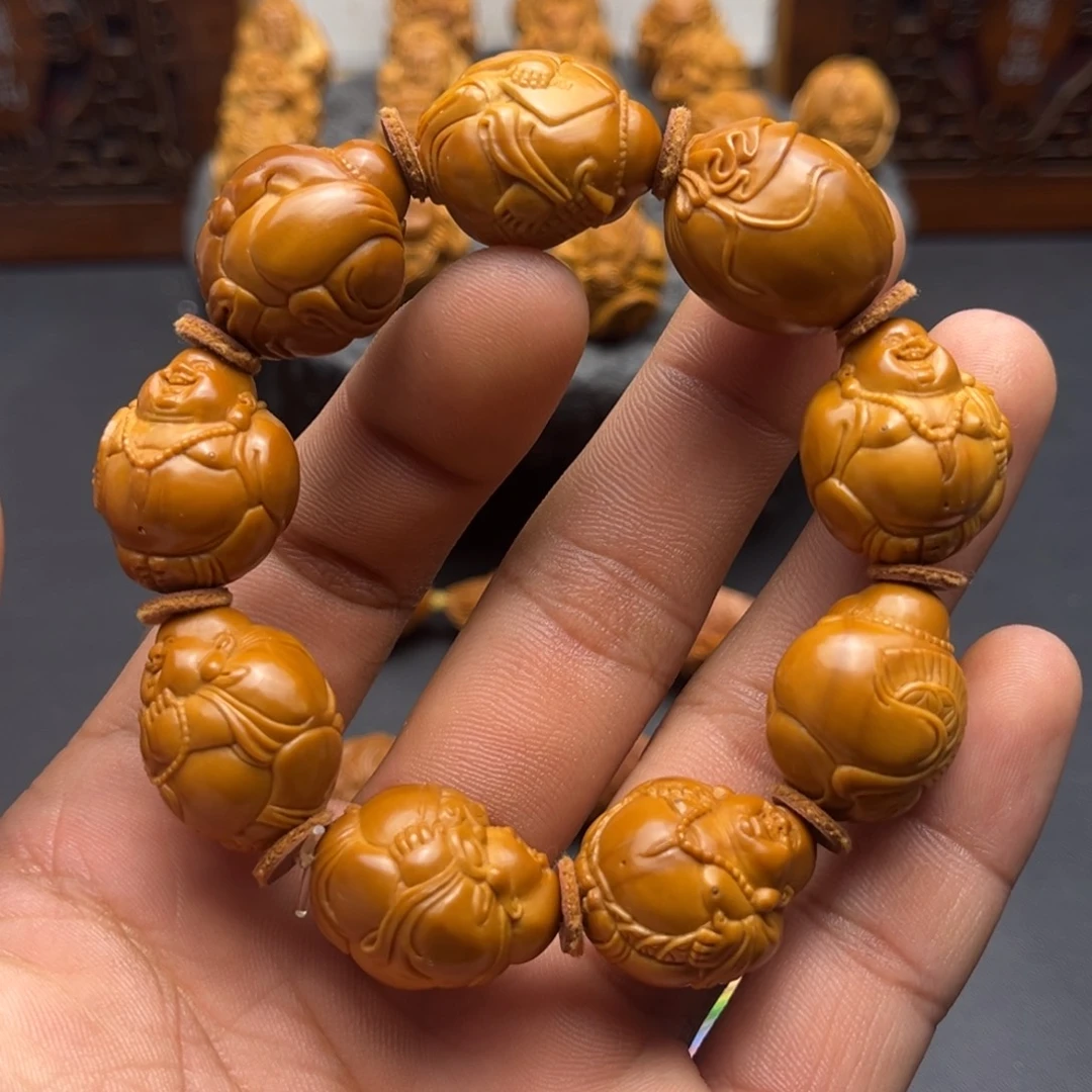 橄榄核手串/手链弥勒核雕