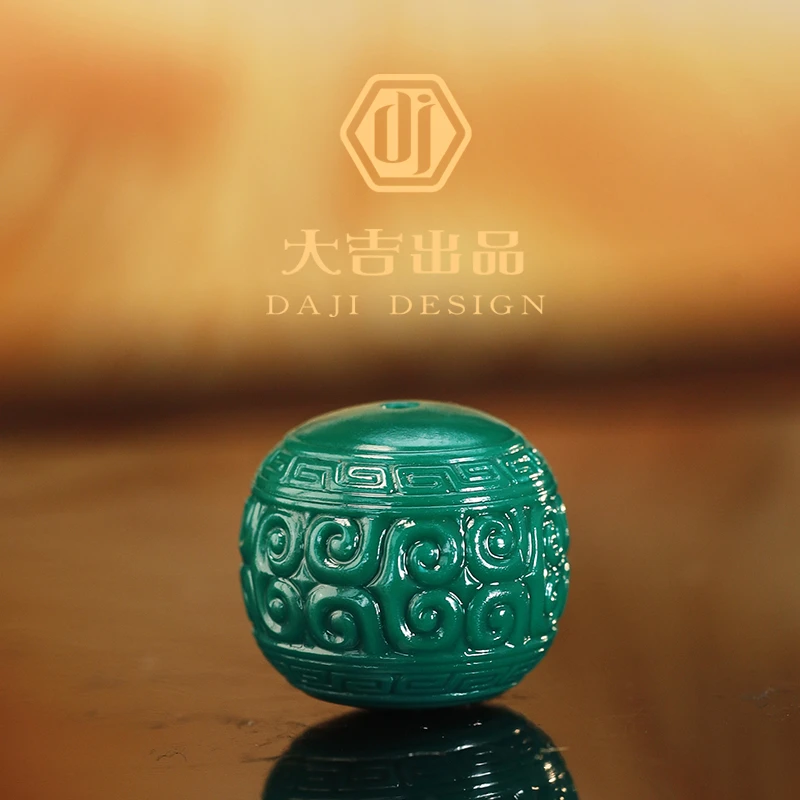 【大吉出品】CL专属-地狱色回纹鼓珠顶珠文玩手串配饰配珠散珠腰珠