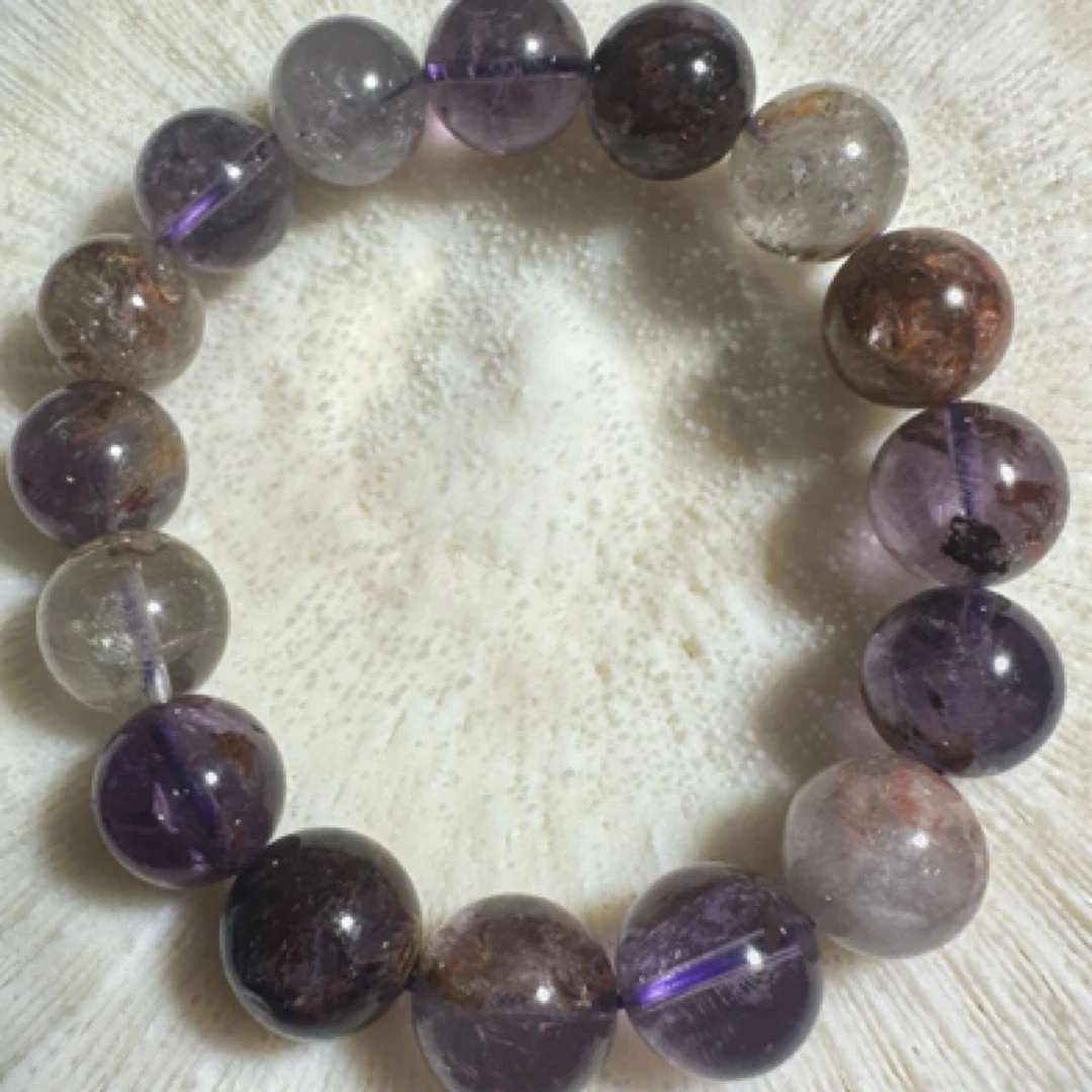 天然紫幽灵单圈手串
