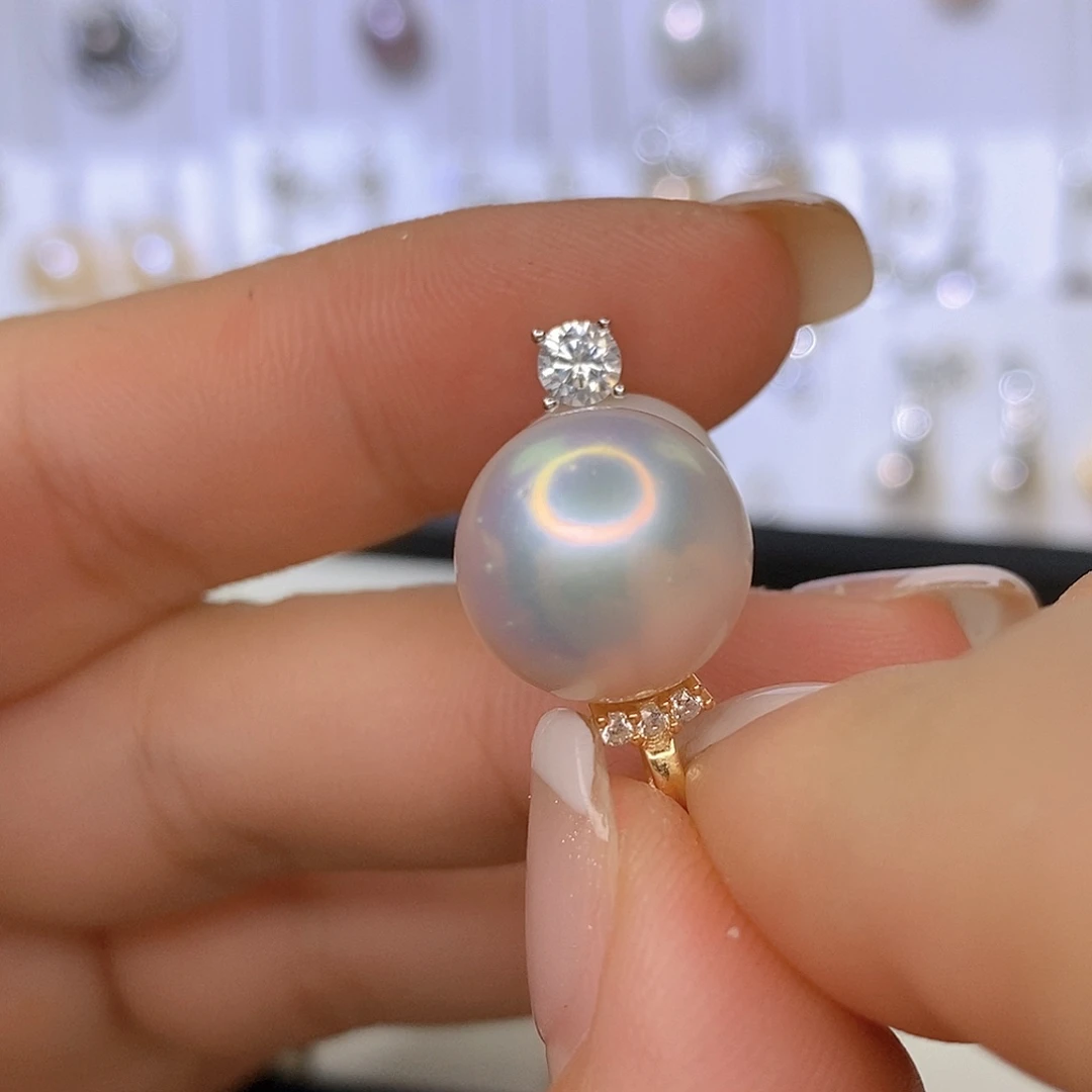 今***没颈饰银S925镶嵌淡水珍珠