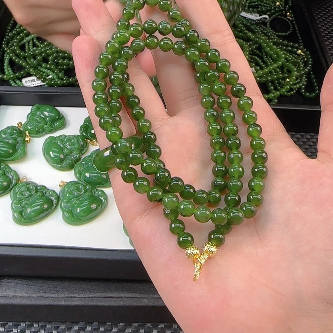 和田玉未镶嵌颈饰碧玉卡6 108