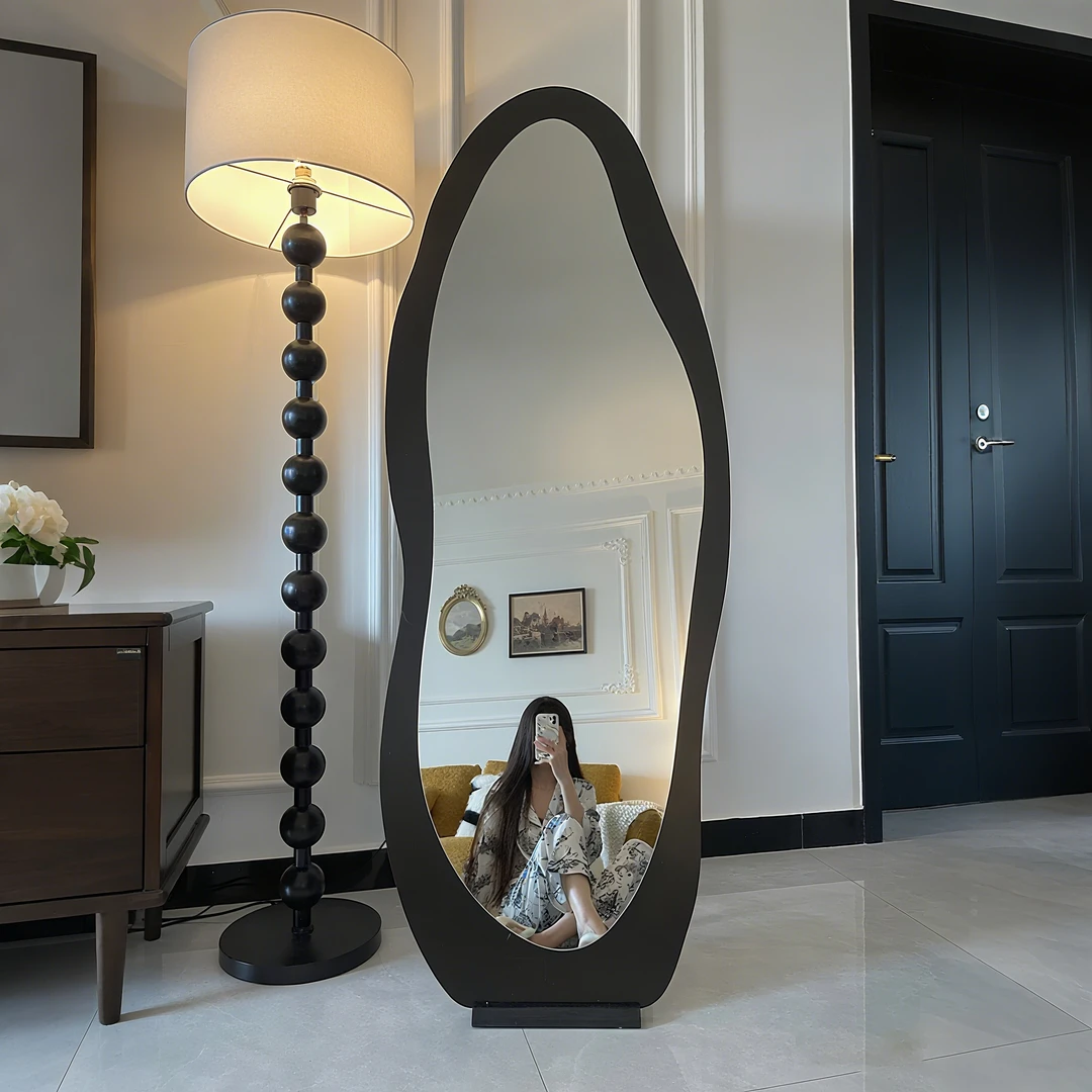 中古全身镜落地镜家用异形穿衣镜女生卧室高级感网红壁挂试衣镜子