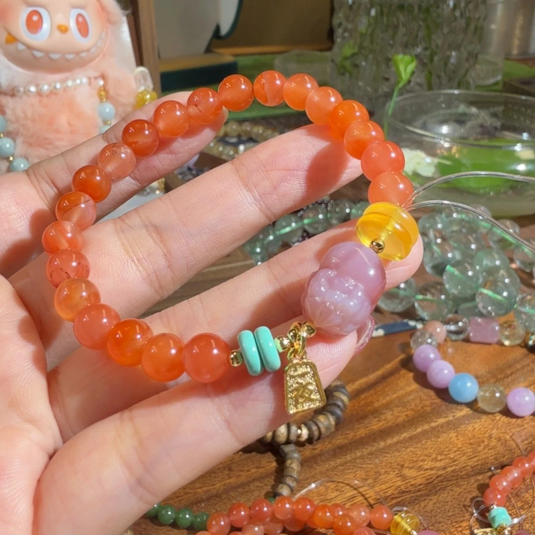 烟晶手链银S925镶嵌水晶手串