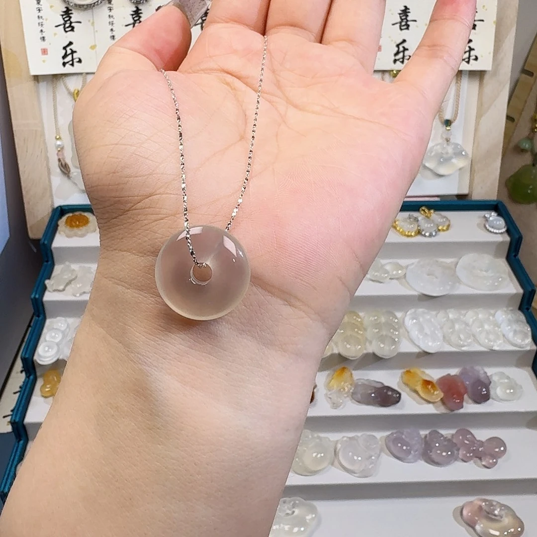 薏***八玛瑙/玉髓颈饰银S925镶嵌