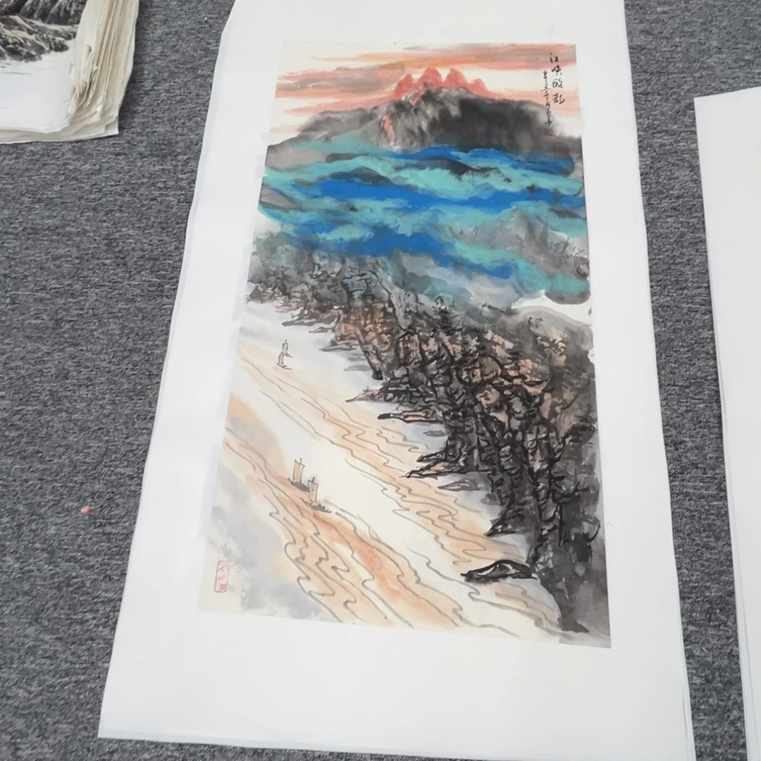 国画绘画作品多次参加100.50