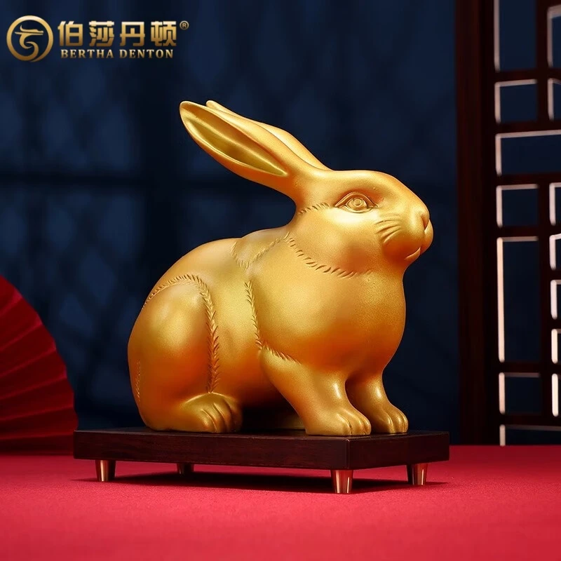 铜兔子摆件玉兔呈祥新年生肖兔吉祥物生日礼品家居客厅装饰品送礼