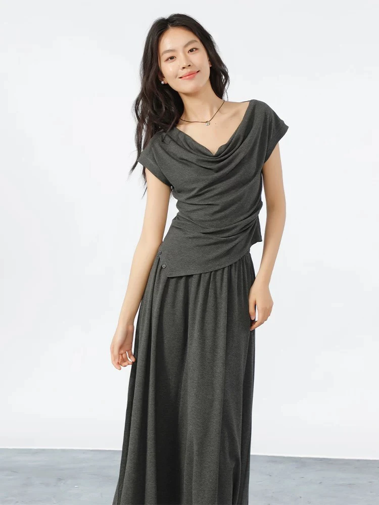 新疆包邮【2349】不规则显瘦2件套装-衣长45裙长88