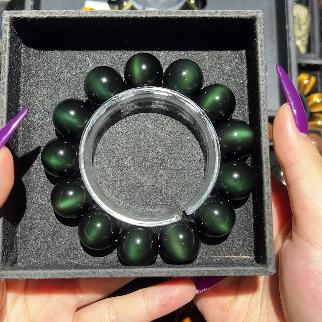 m***）黑曜岩未镶嵌手链