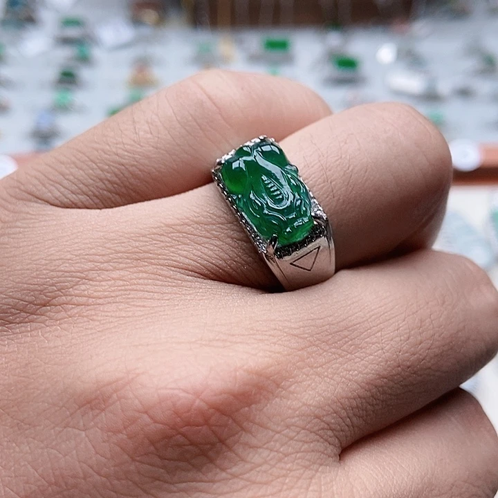 翡翠银S925镶嵌戒指