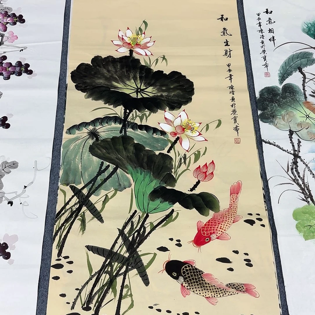 国画尺寸70X138手绘作品