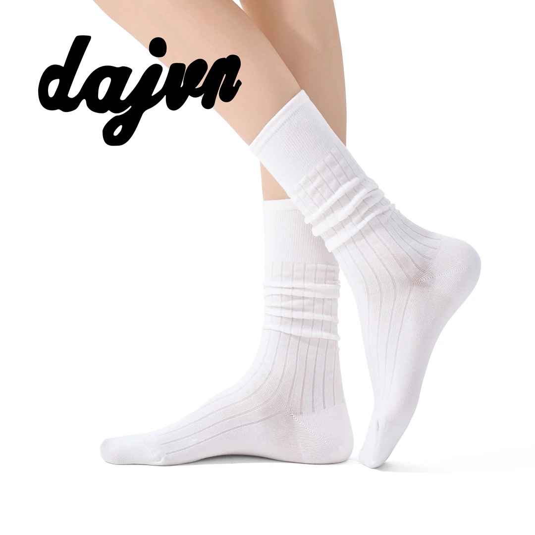 DAJUN大俊 竖条长筒袜纯色走秀款长筒袜