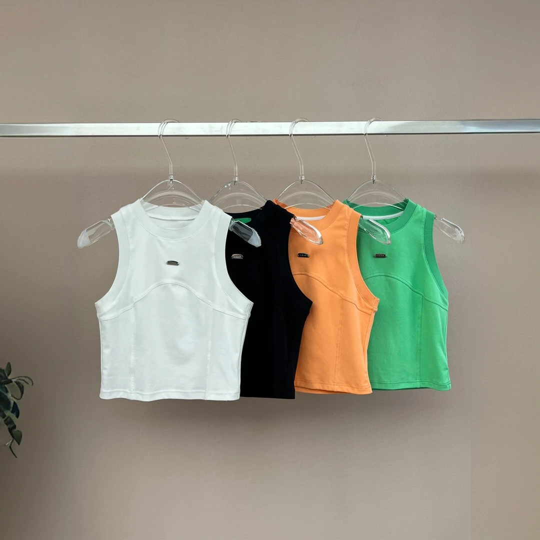 酷感浪潮金属牌女式修身背心外穿内搭皆可