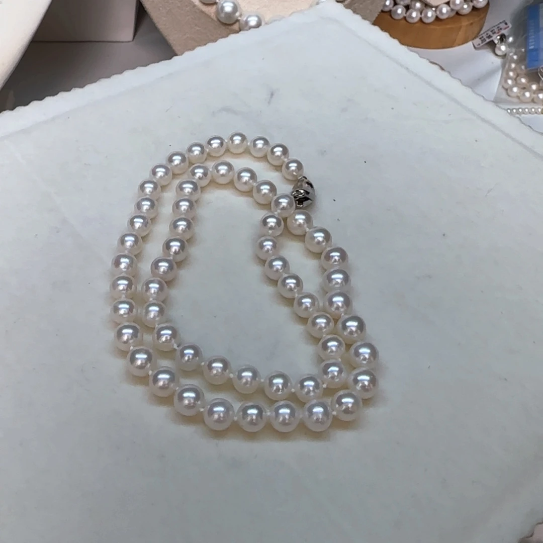 项链淡水珍珠银S925镶嵌