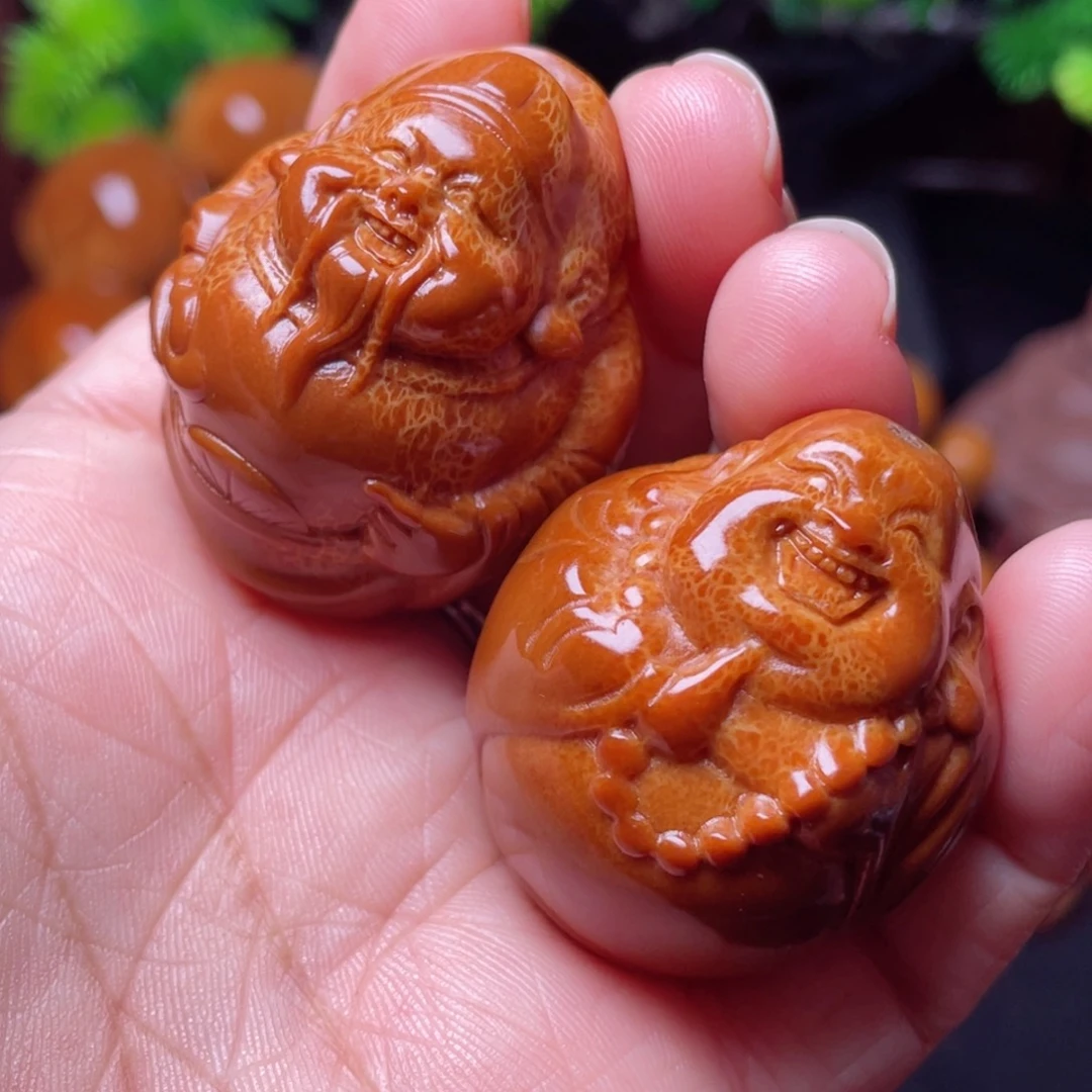【闪购商品】橄榄核把件财迷一对