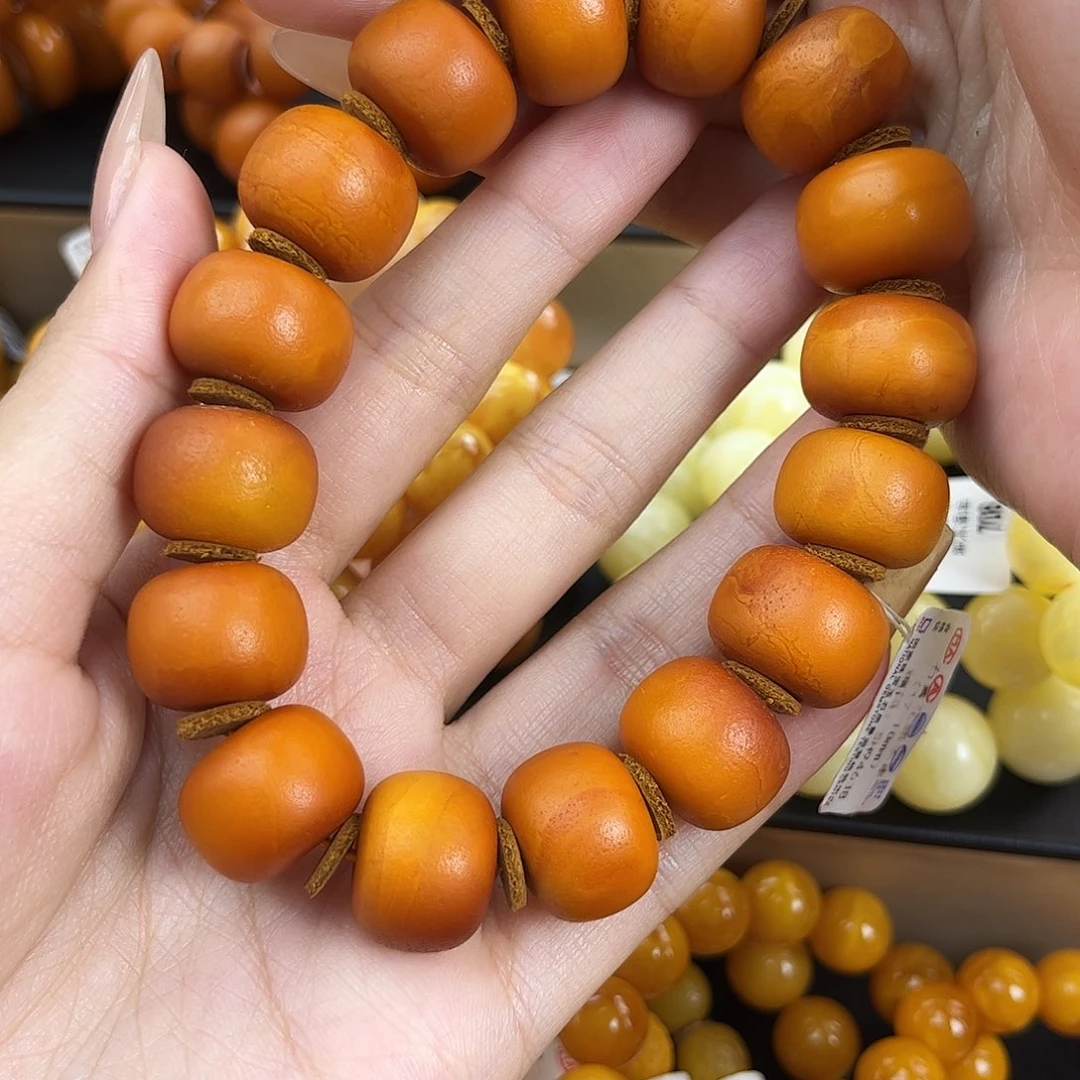 未镶嵌琥珀手链合****栏蜜蜡