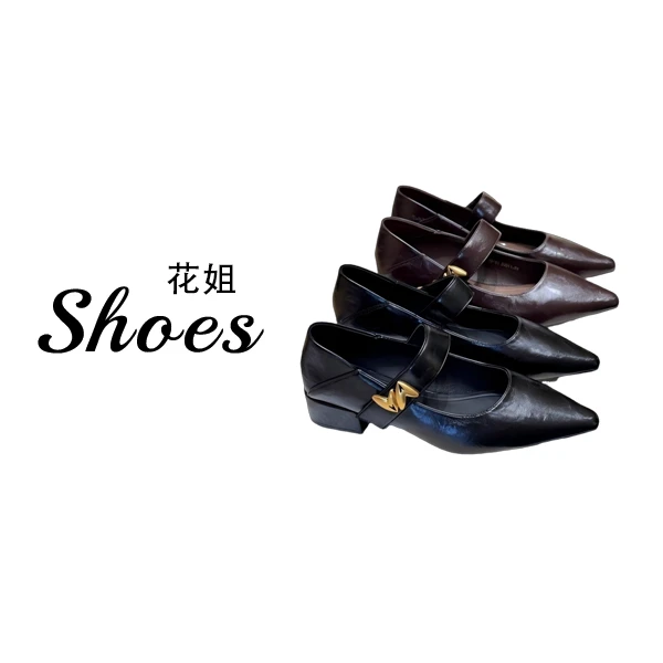 2025新款复古优雅气质时尚时尚金属一字扣带休闲玛丽珍单鞋