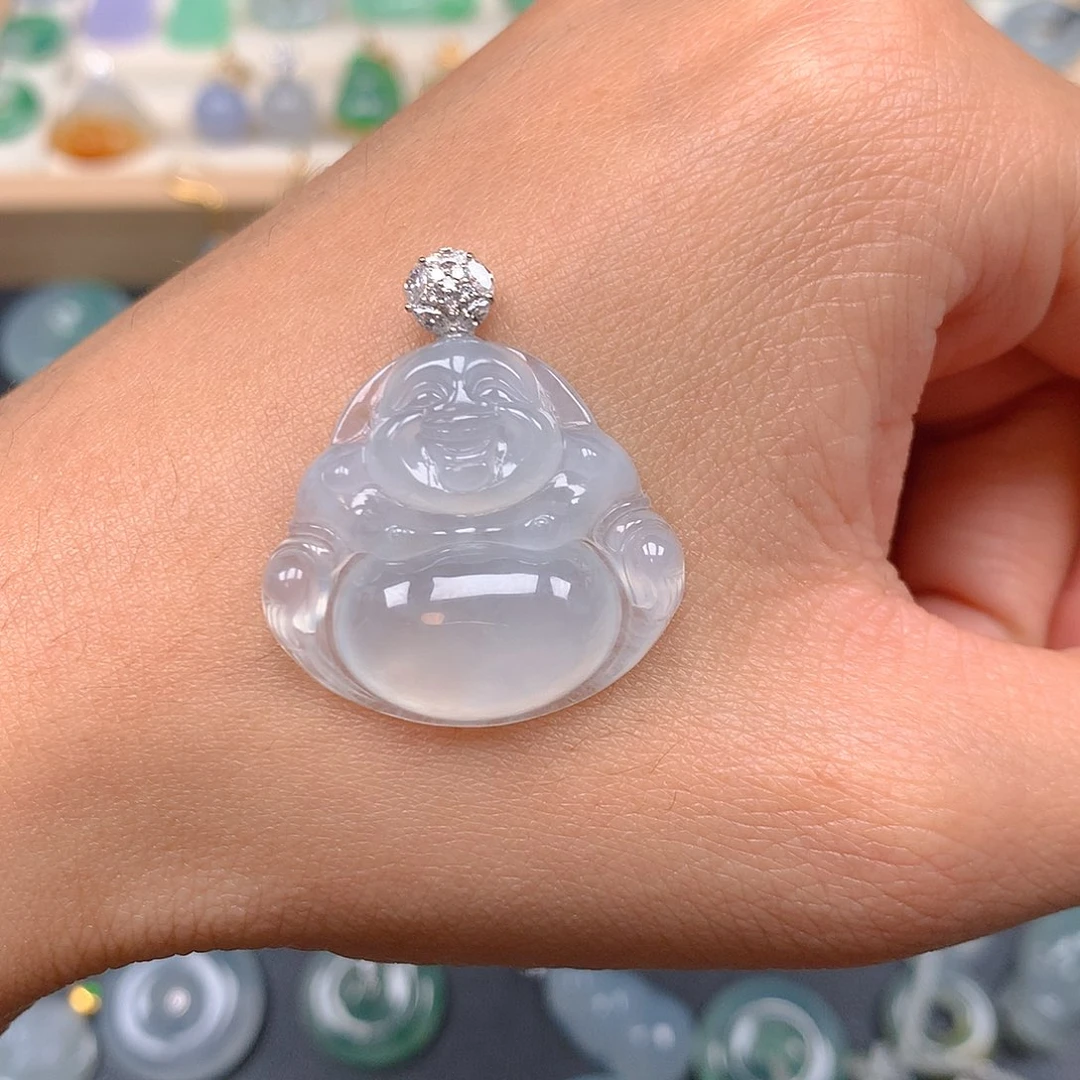 吊坠(赠链)18K金镶嵌翡翠