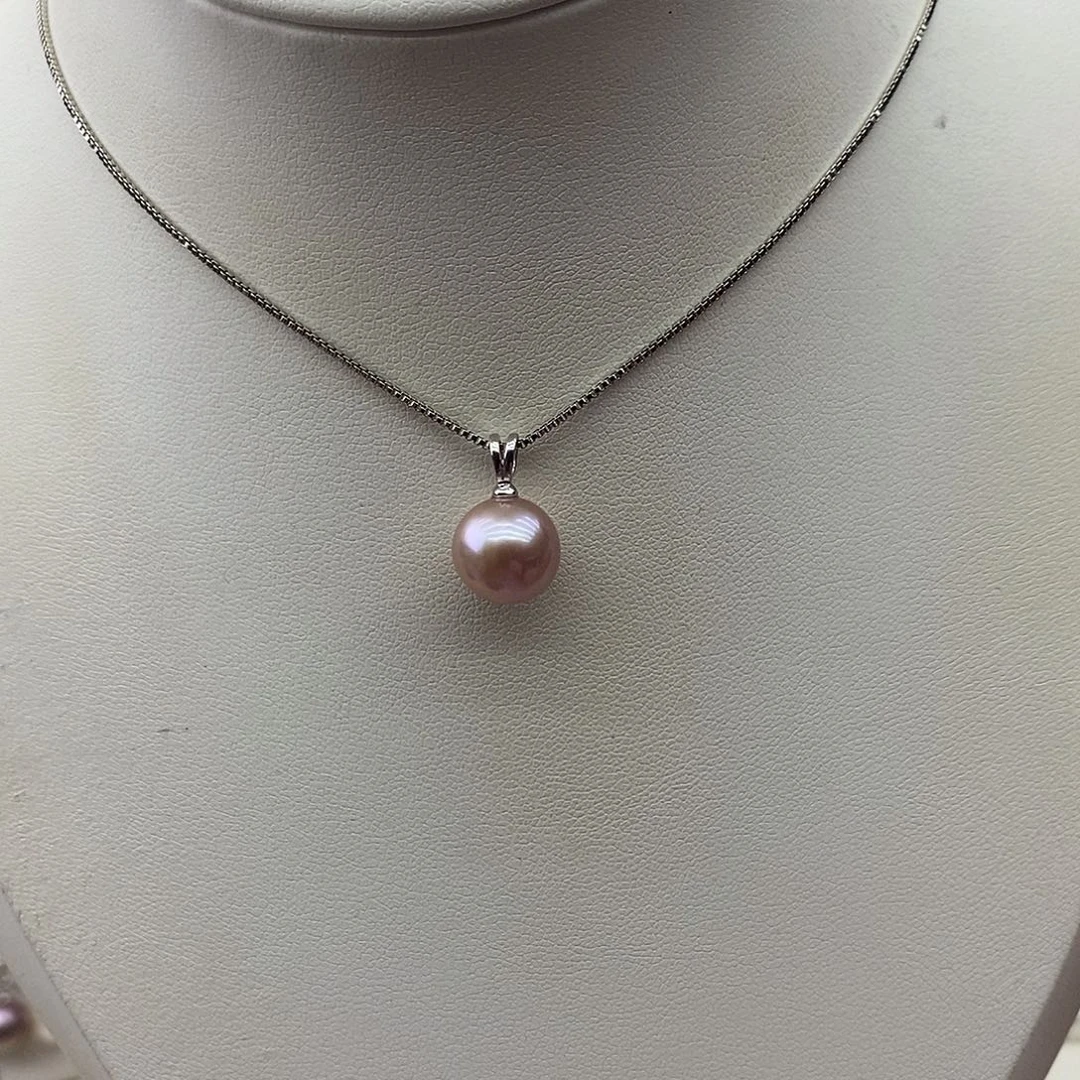 淡水珍珠银S925镶嵌吊坠(赠链)