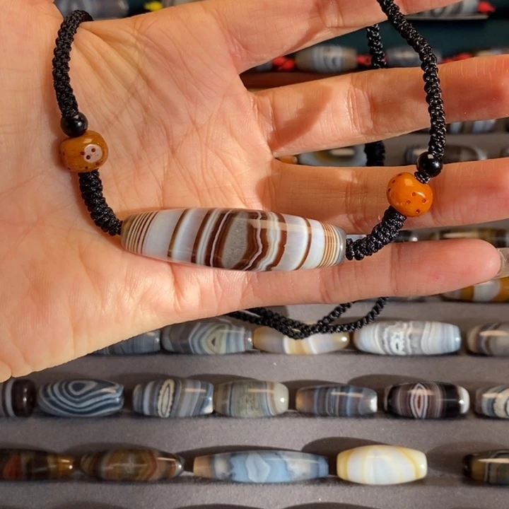 玛瑙/玉髓合金藏风蓝沁海浪花