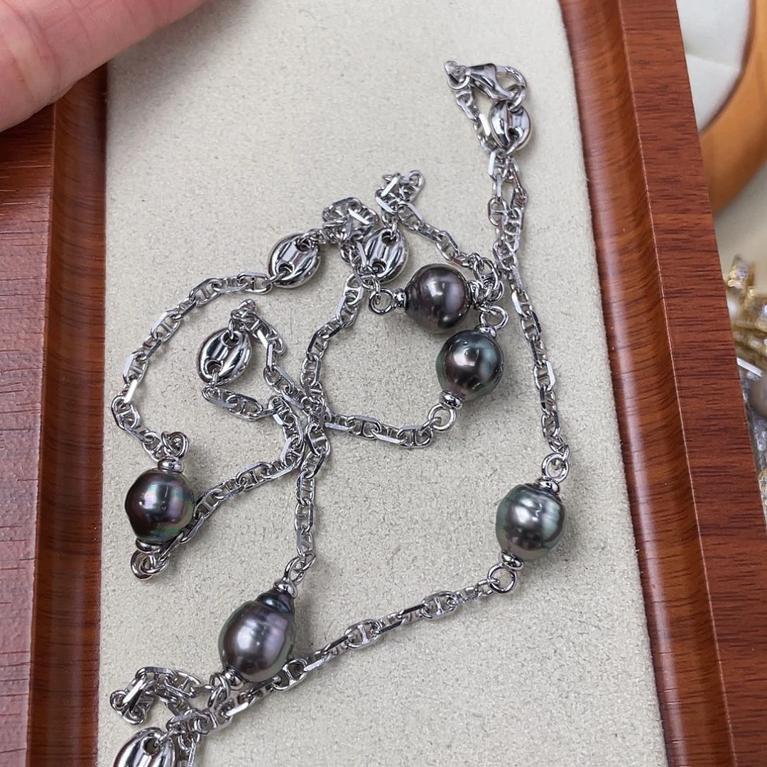 银S925镶嵌海水珍珠颈饰