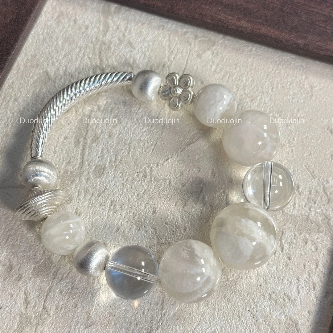 【雪见】天然水晶雪花幽灵925手串