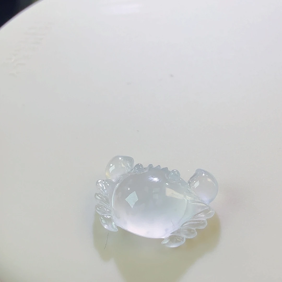 翡翠裸石纯白冰螃蟹