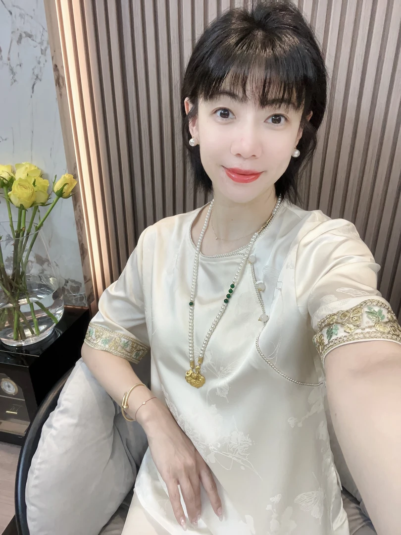 【知禾】新中式国风人丝大提花时尚气质百搭夏季短袖小衫上衣