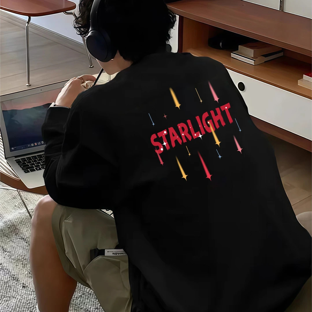 【重磅纯棉】男士t恤短袖2025新款秋季美式潮牌百搭休闲印花男上衣