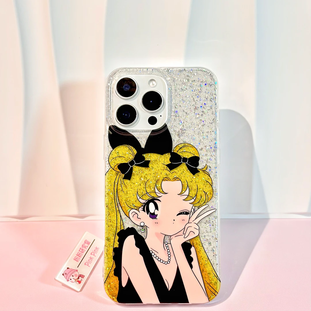 粉粉/适用iphone16promax/15/14/13苹果手机壳 ins比耶美少女战士