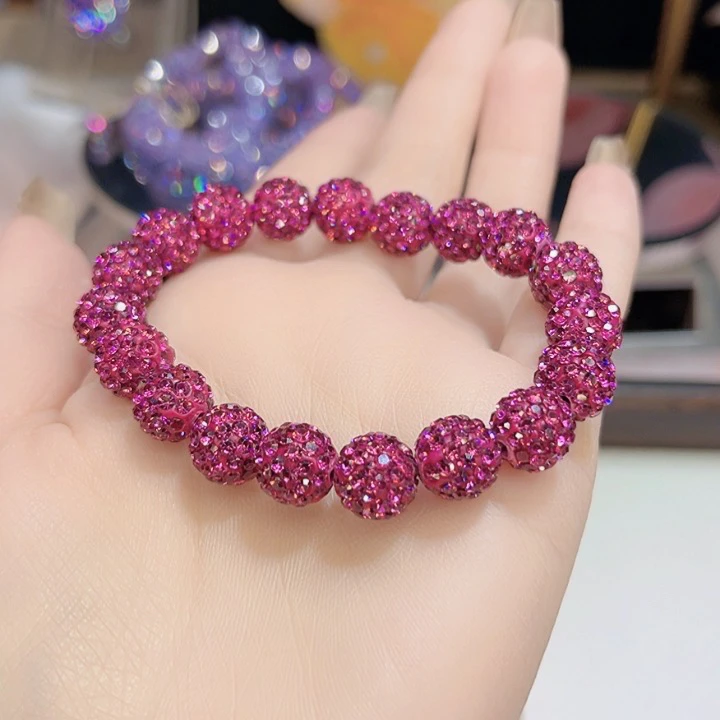 非金属莫桑石手链 608超闪轻奢玫瑰钻球手链