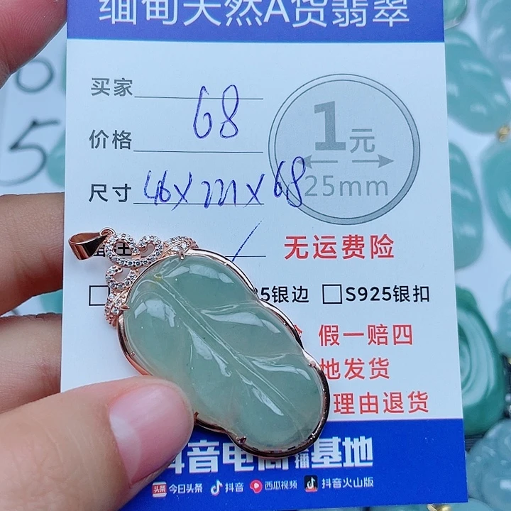 翡翠银S925镶嵌颈饰翡翠
