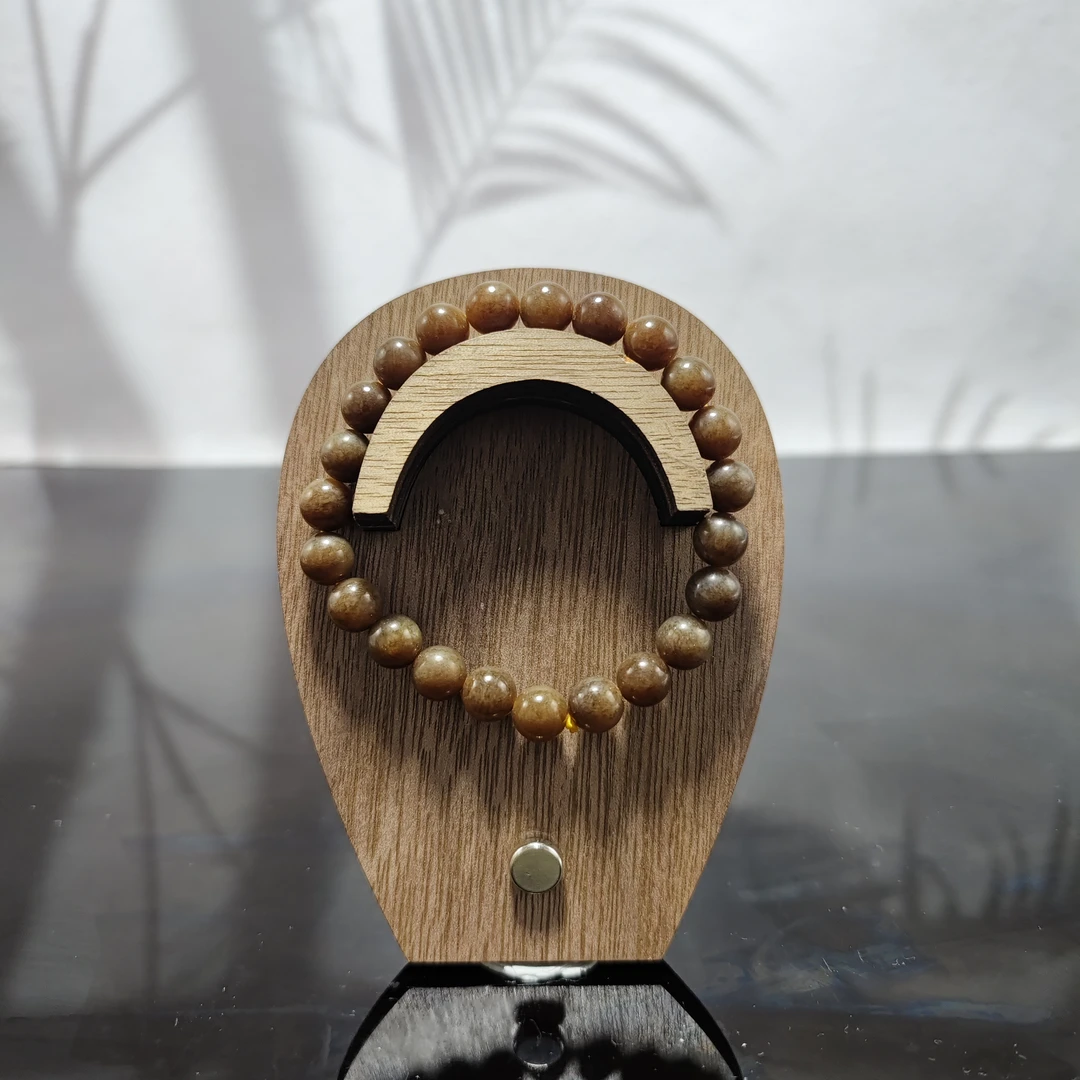 N和田玉且末糖圆珠手串（卡8）2562