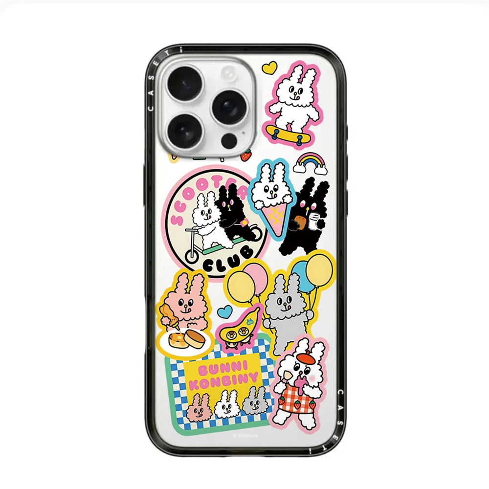 夏日卡通兔子适用苹果16手机壳15promax新款iphone13防摔新壳体硬