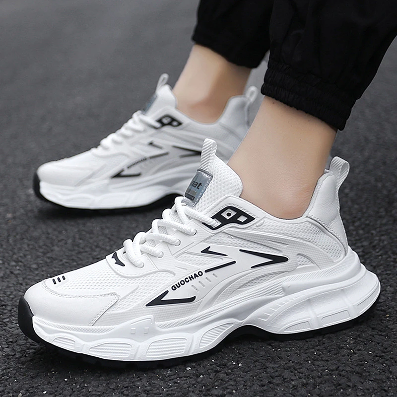 路易圣戈希夏季老爹潮鞋纯黑色男鞋网面鞋透气耐磨