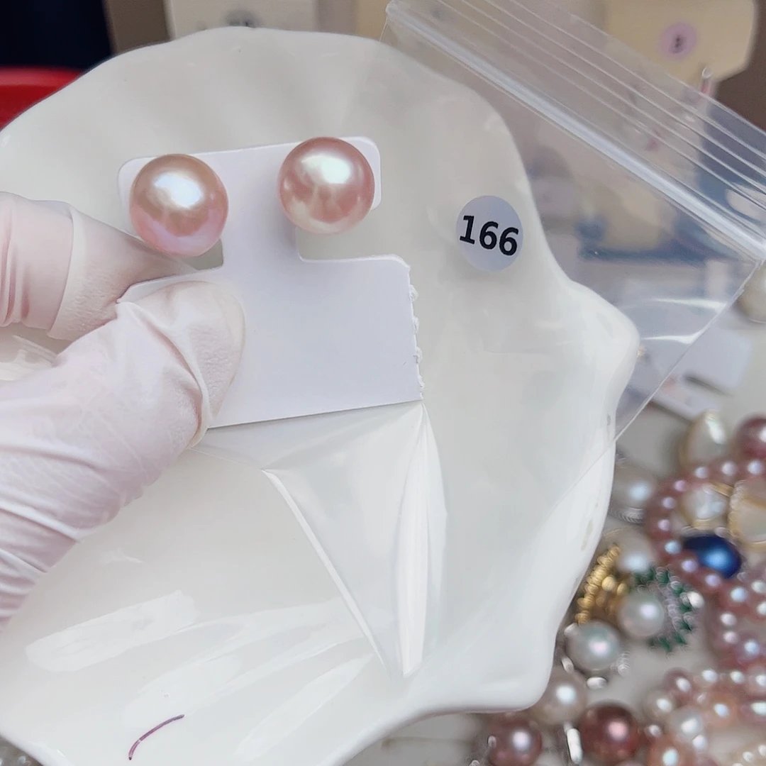 银S925镶嵌淡水珍珠耳饰