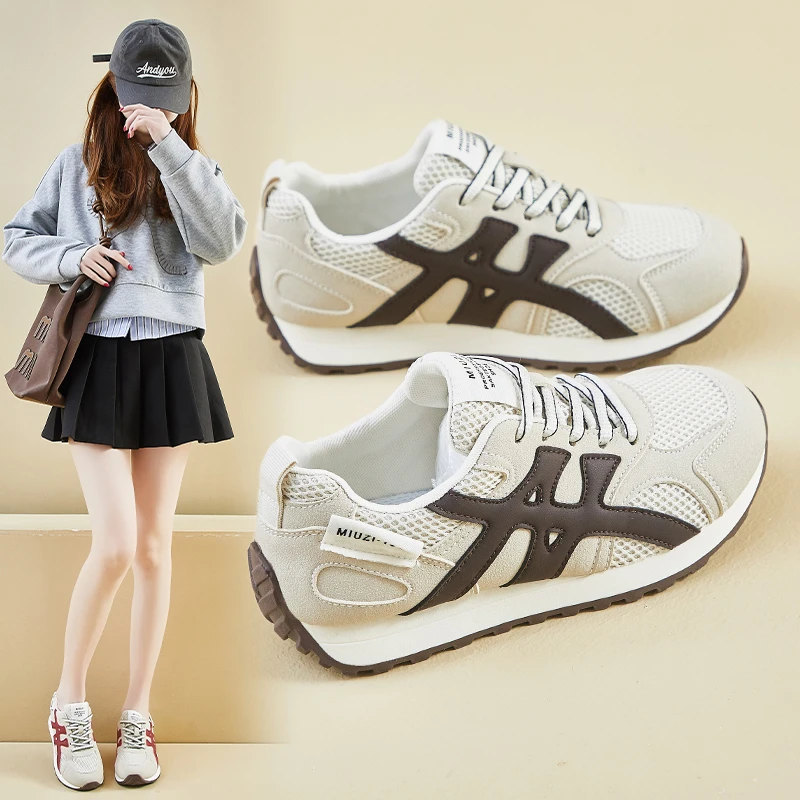 阿甘鞋女潮2025夏季新款平底平跟跑步休闲时尚运动女鞋88-1K