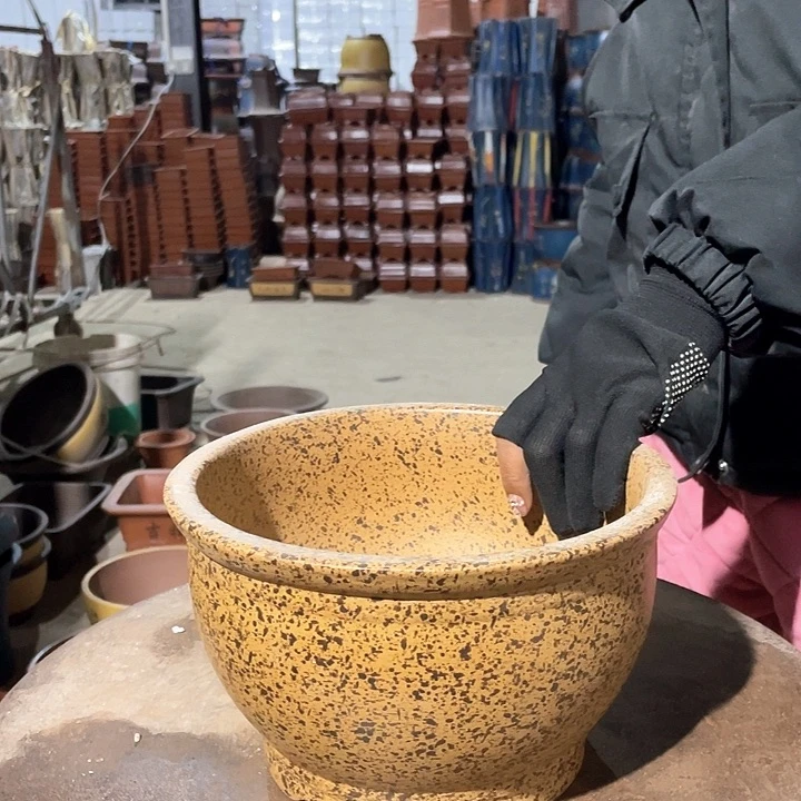 紫砂a款还原烧23花盆