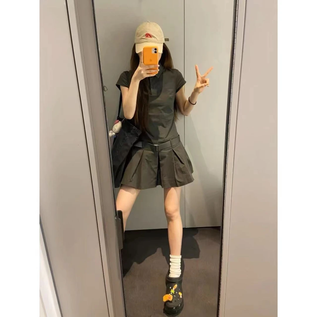 徐秋阳 灰色学院  百搭舒适显瘦舒适设计款连体衣9277