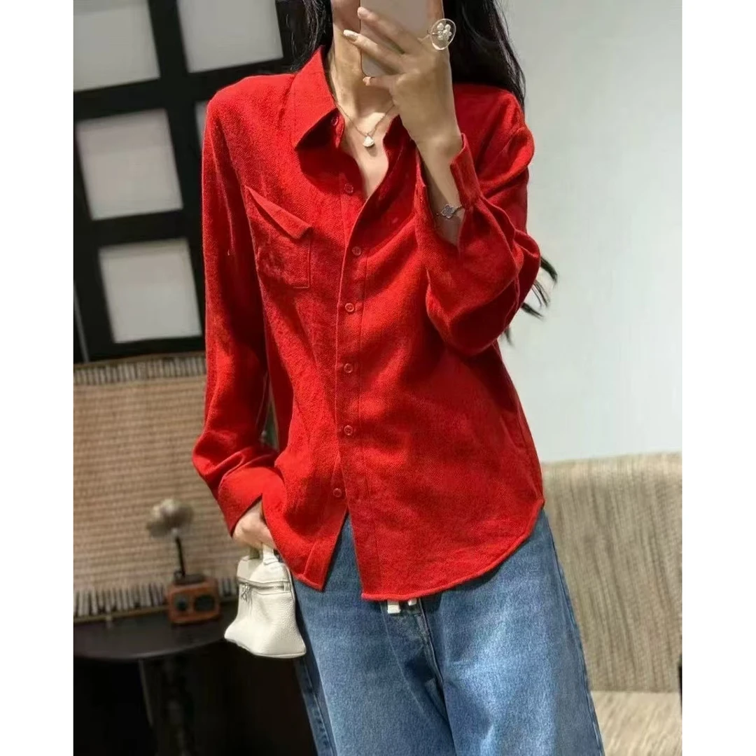 JING2024秋季新款2536女装时尚开衫宽松百搭羊毛长袖衫气质显瘦