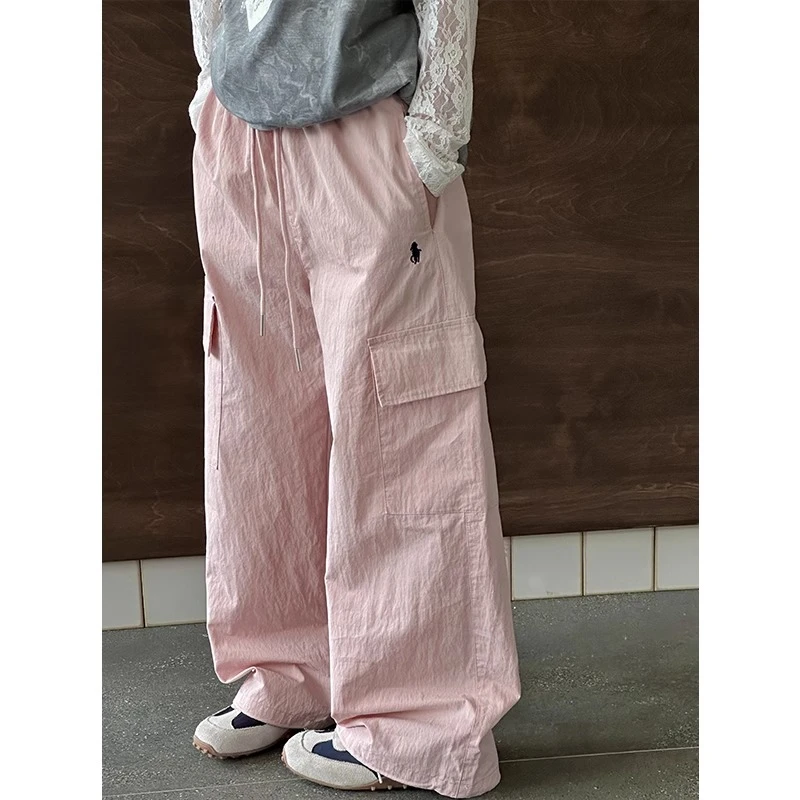 女童工装裤2025春夏新款儿童裤子薄款韩系女大童休闲裤宽松运动裤