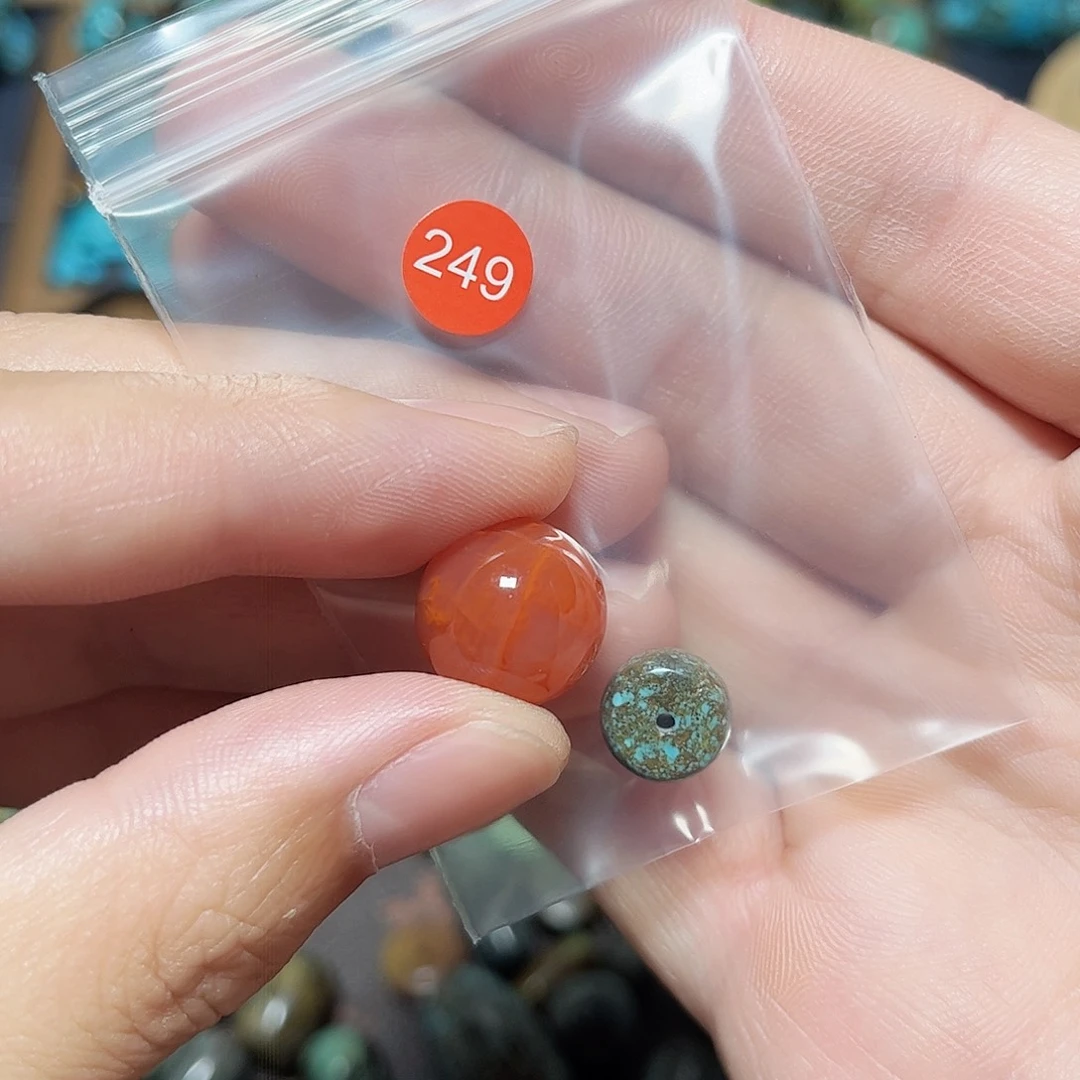 暖***)玛瑙/玉髓未镶嵌圆珠桶珠老型手串！！
