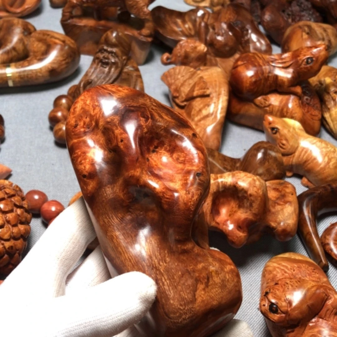 【闪购商品】木武**呼麻梨疙瘩火琉璃手把件