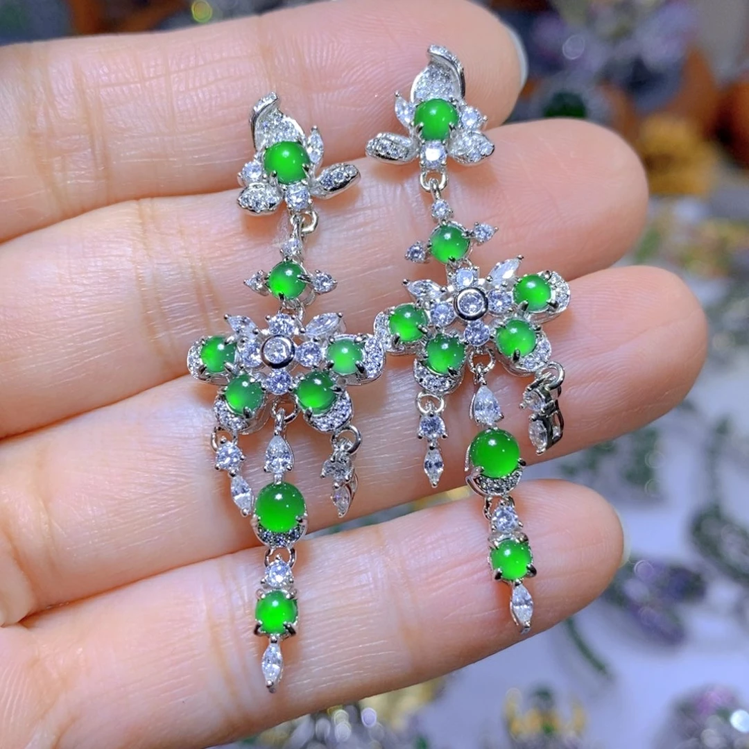 翡翠颈饰银S925镶嵌天然翡翠