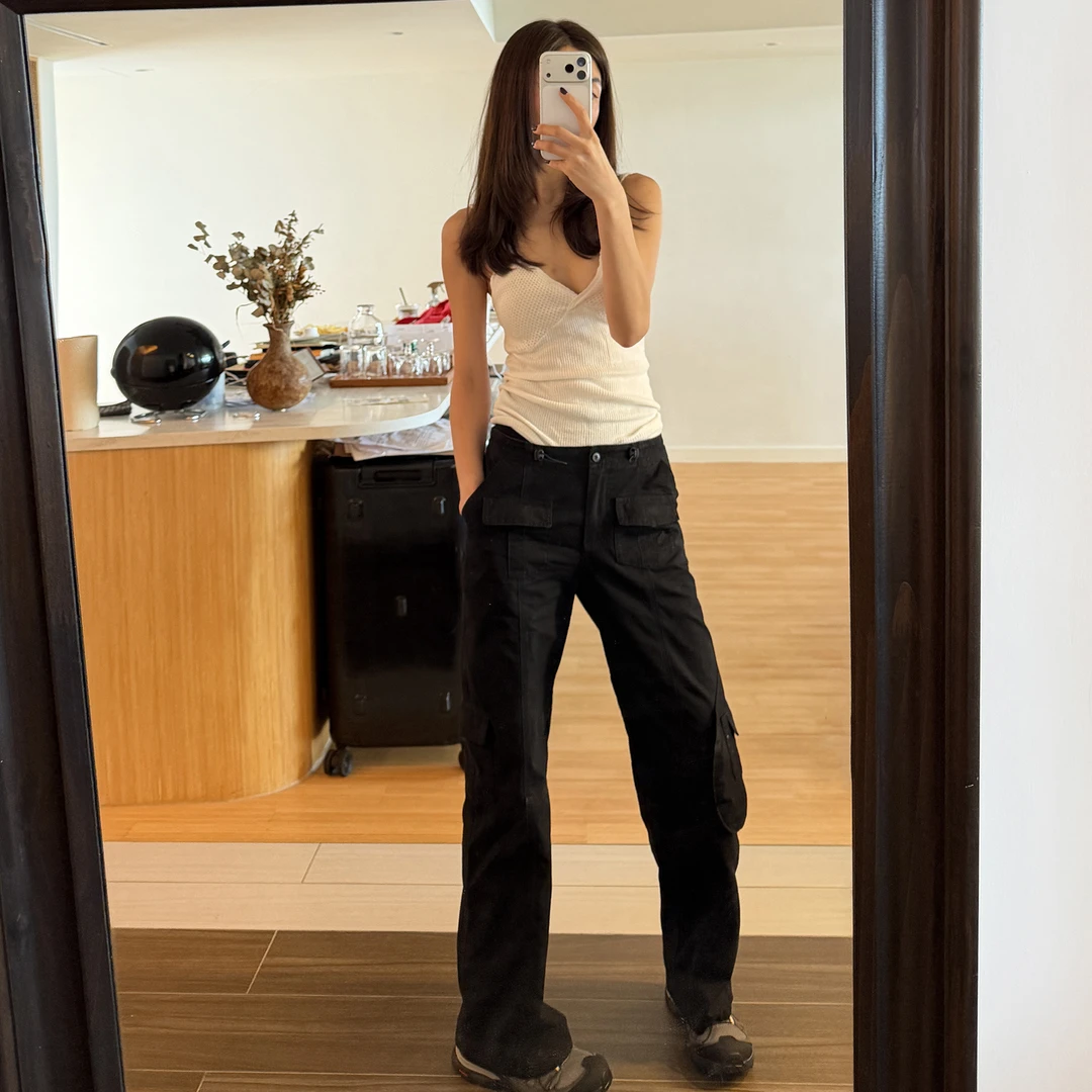 ROMI STUDIO“美式经典”100%精梳棉多口袋宽松工装裤 RWCSX87250