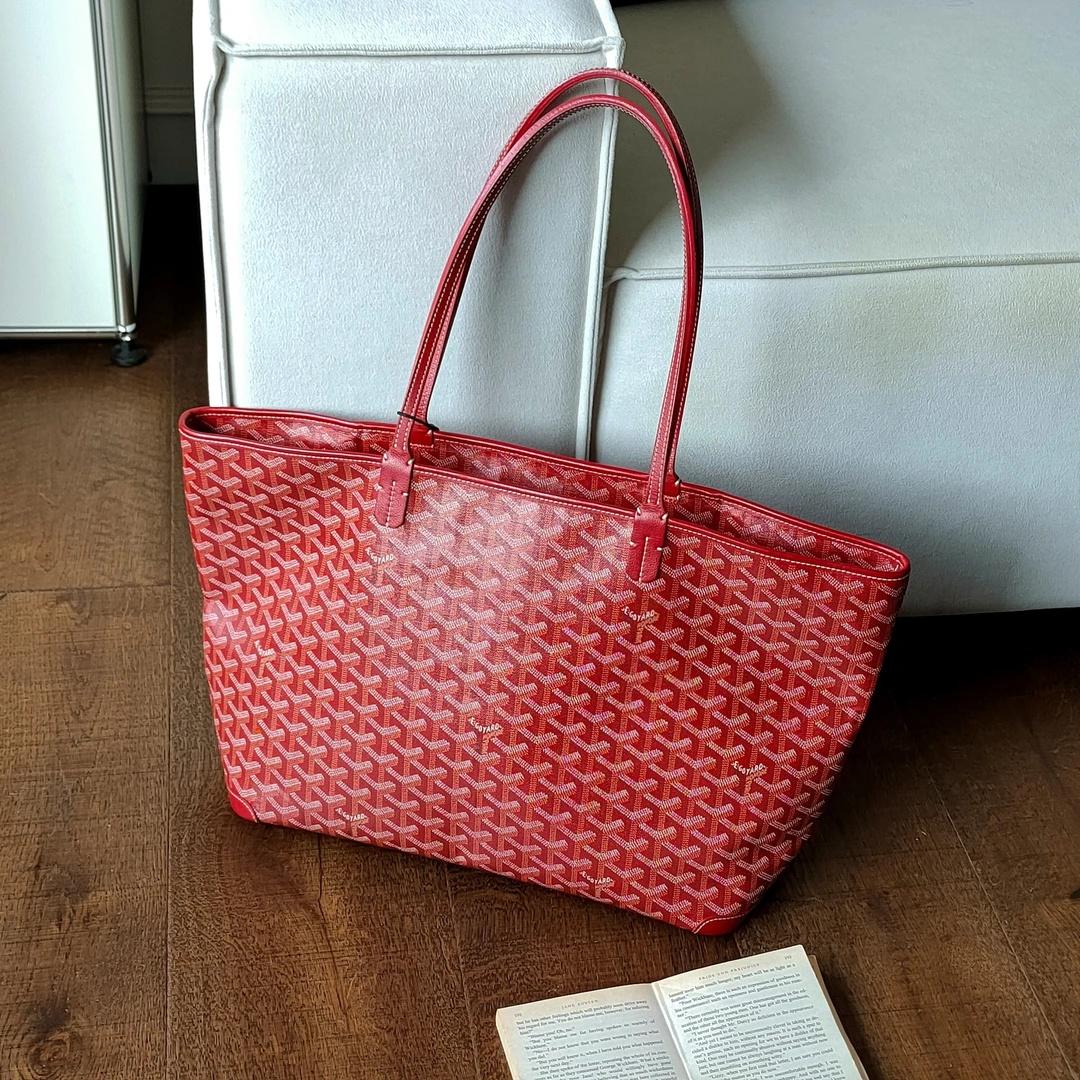 95新  Azul-Goyard 红色老花Artois中号托特包 44634