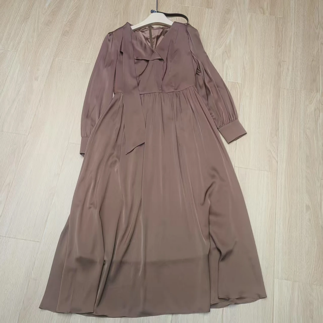 【南油玲姐】咖色长袖连衣裙51571